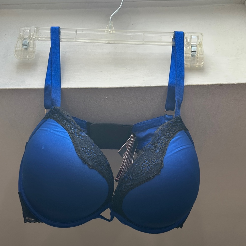 Victoria's Secret Royal Blue Lace-Trim Push-Up Bra